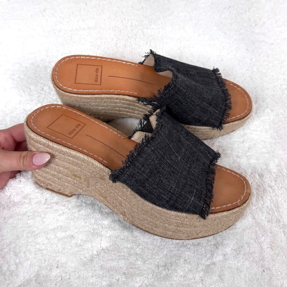 Dolce Vita Womens Platform Frayed Pim Round Toe Wedge Espadrille Shoes 7.5